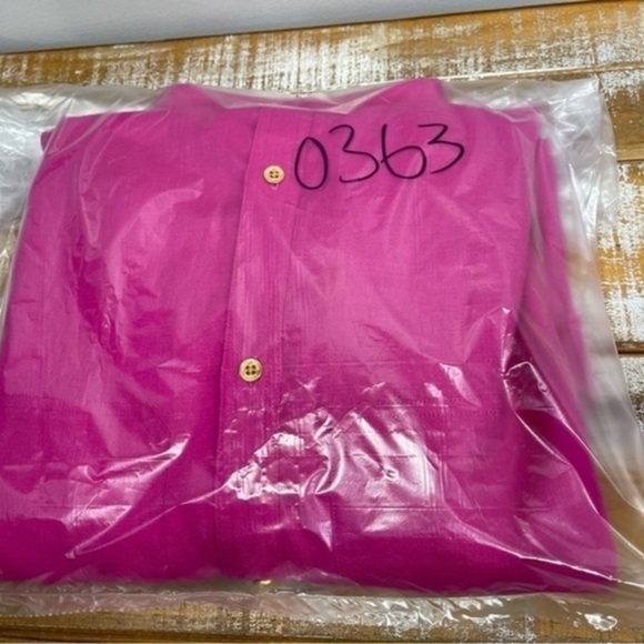 LAUREN Ralph Lauren Barbie Hot Pink 100% Linen
Button Up Top Breast Pockets Sz M - Picture 11 of 11